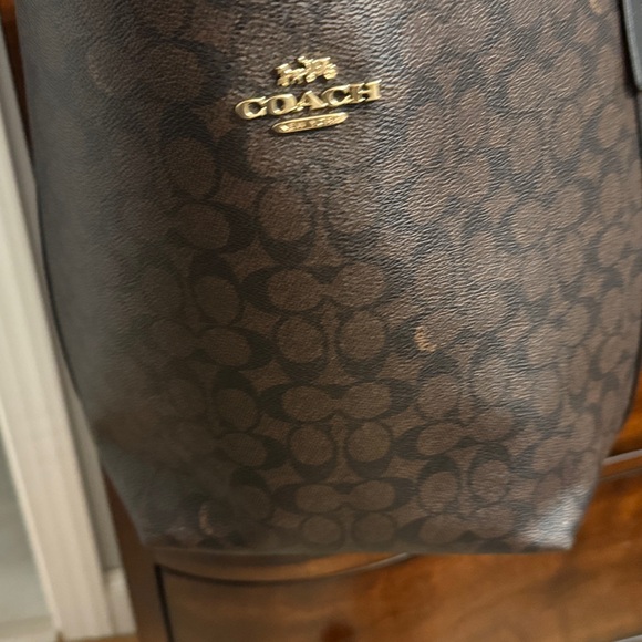 Coach Dark Brown Signature Shoulder Bag - Picture 2 of 8